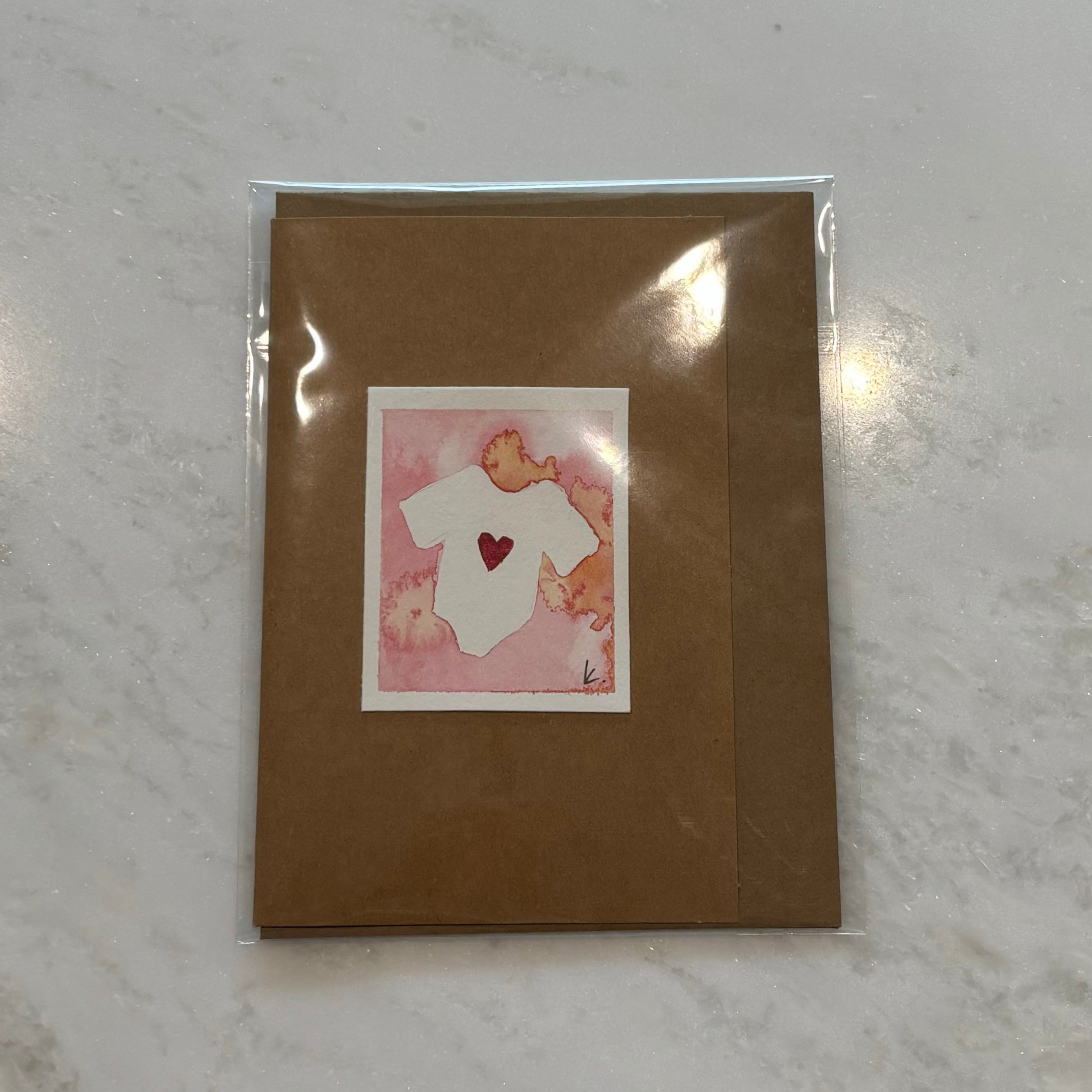 Onesie Hand Painted Greeting Card - Blank