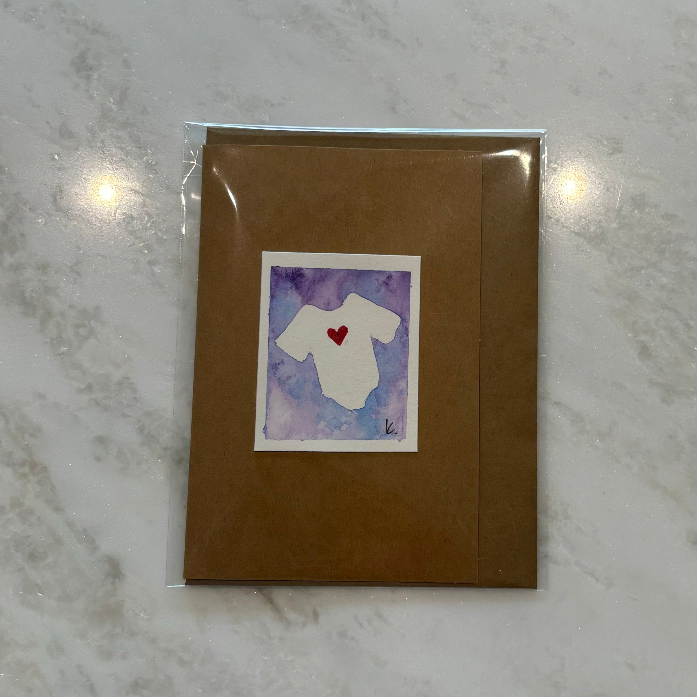 Onesie Hand Painted Greeting Card - Blank