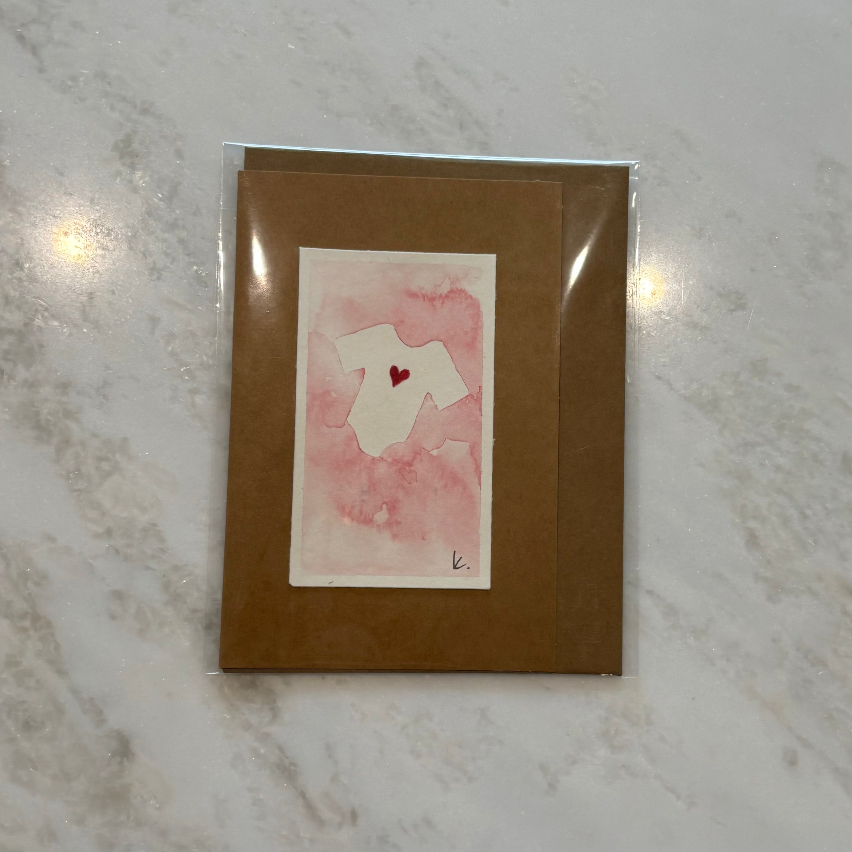 Onesie Hand Painted Greeting Card - Blank