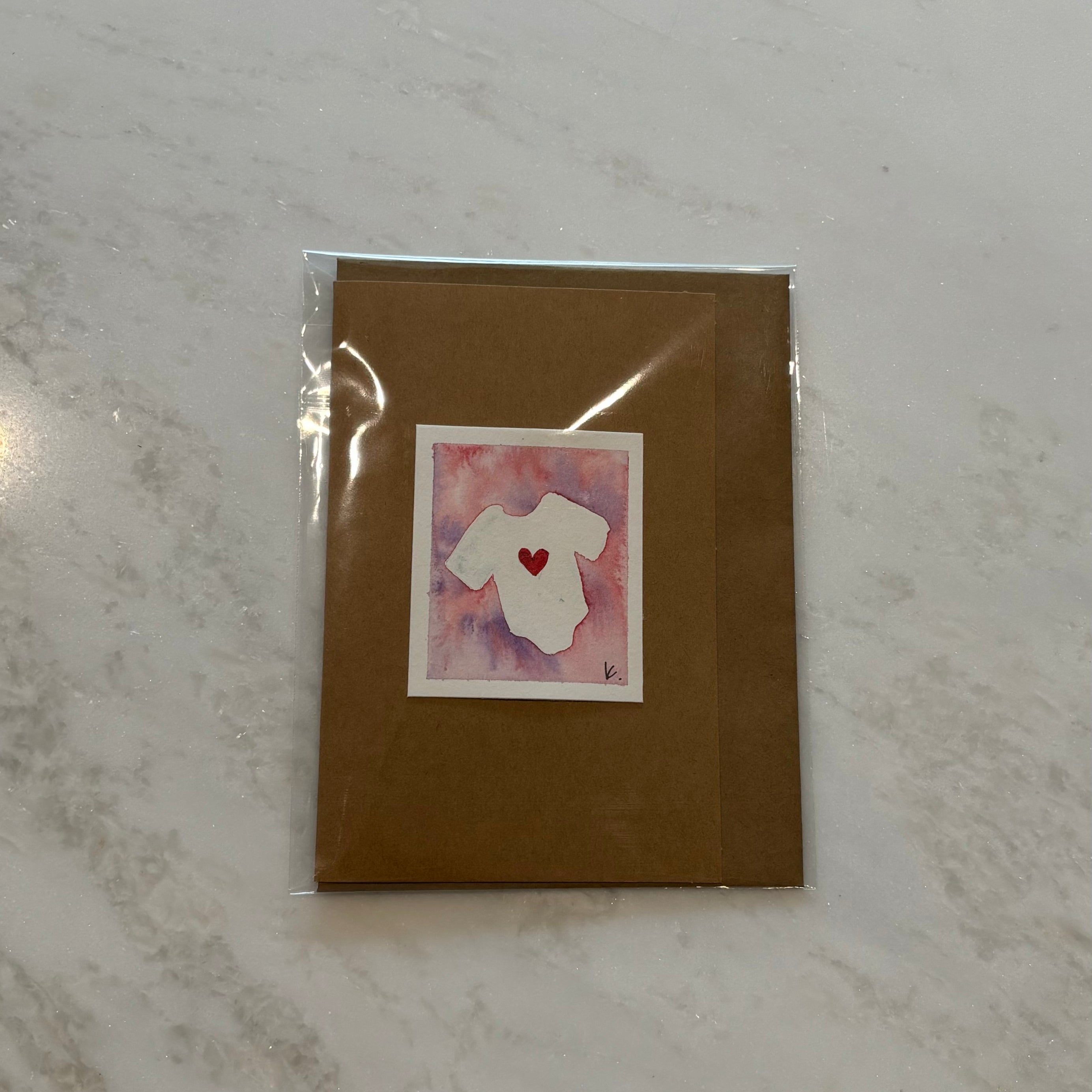 Onesie Hand Painted Greeting Card - Blank