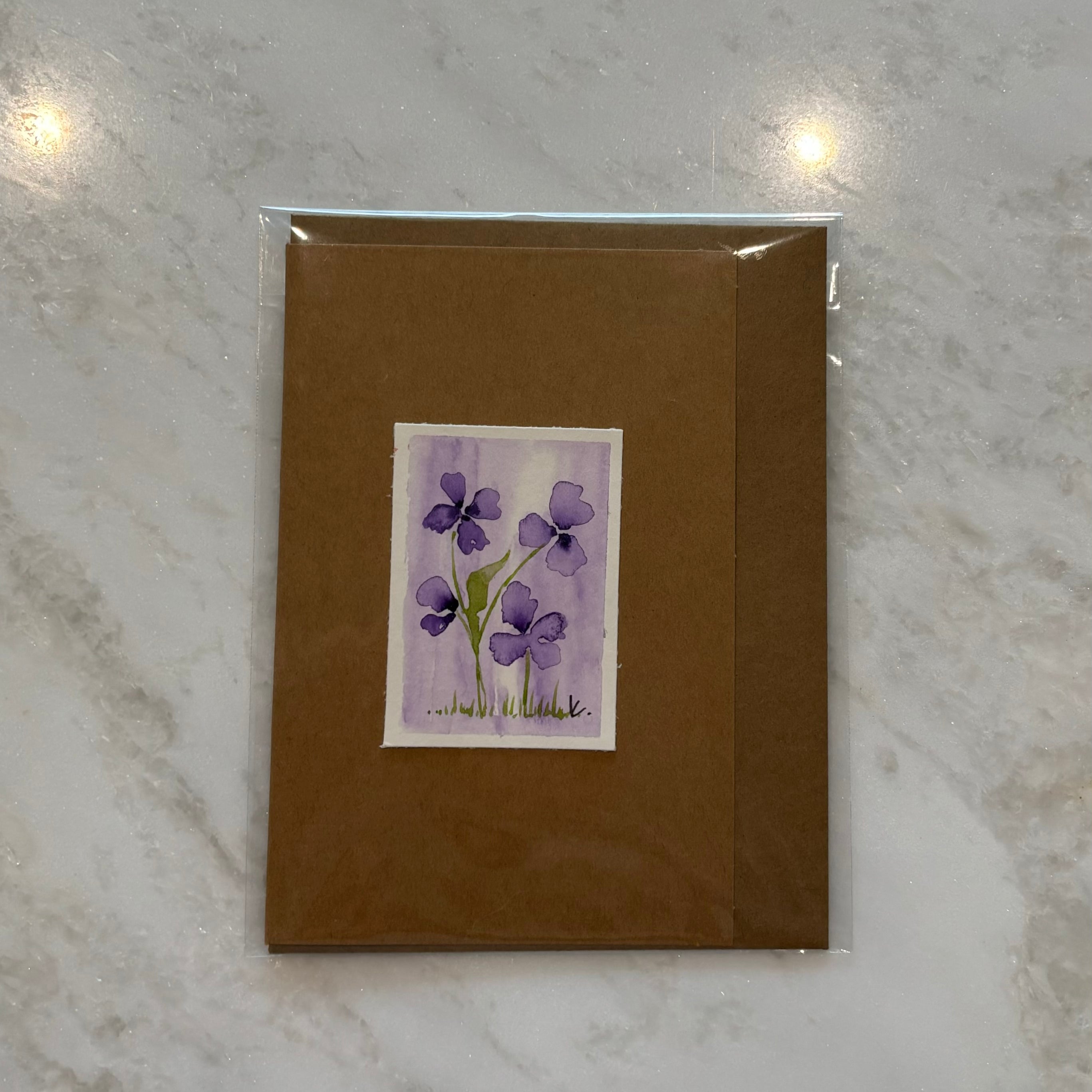 Floral Hand Painted Greeting Card - Blank