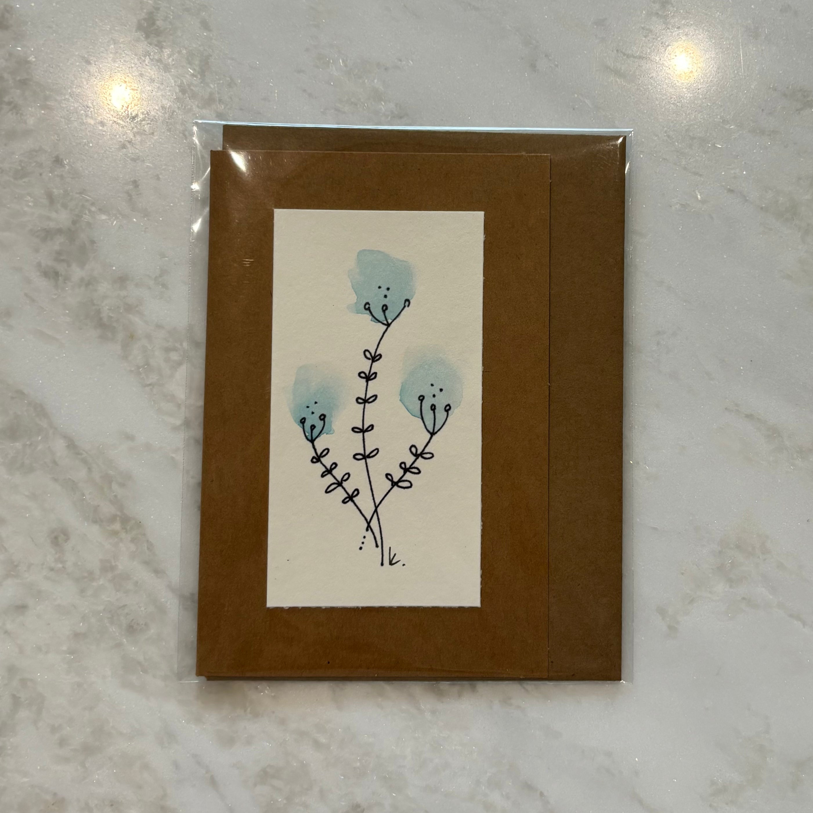 Floral Hand Painted Greeting Card - Blank