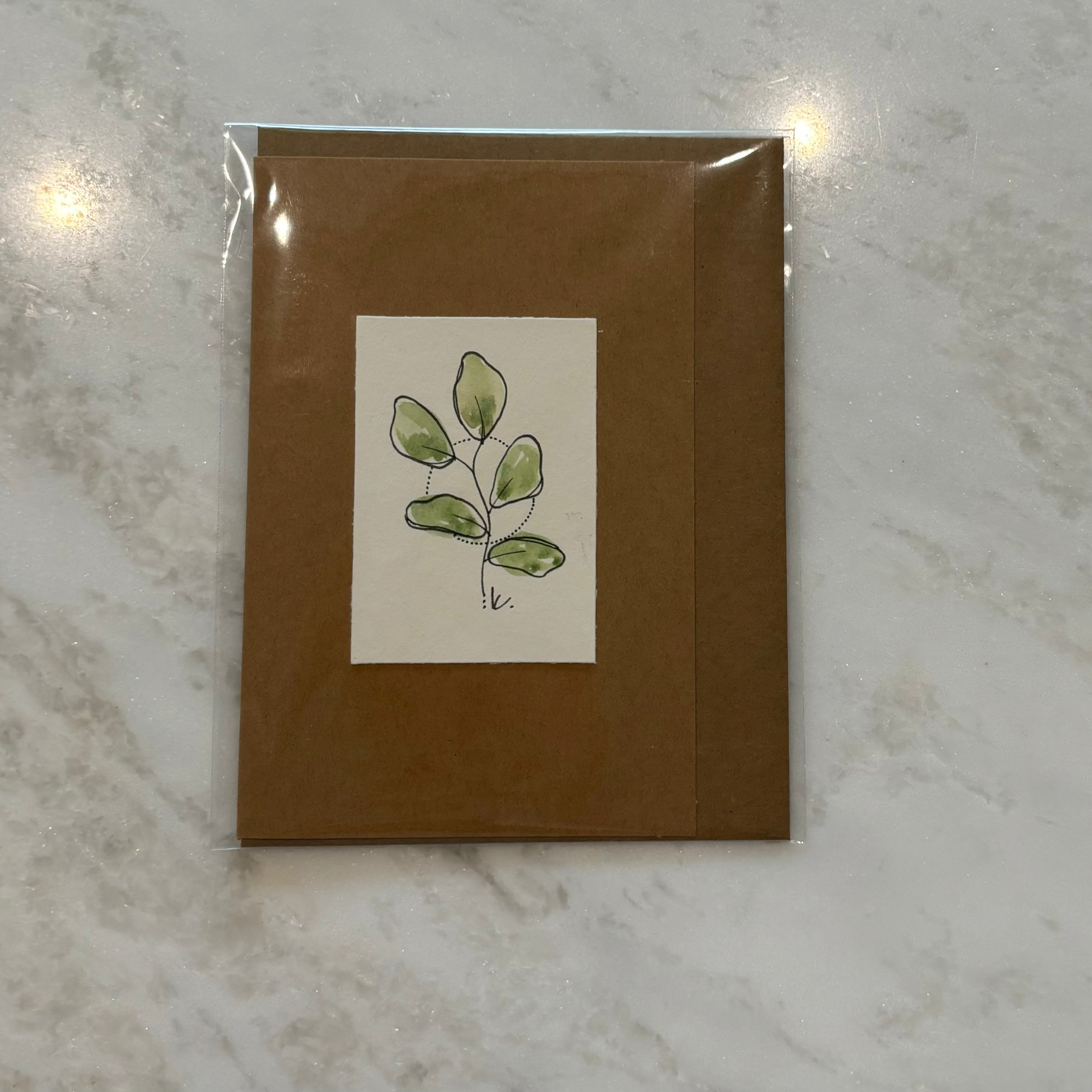 Floral Hand Painted Greeting Card - Blank