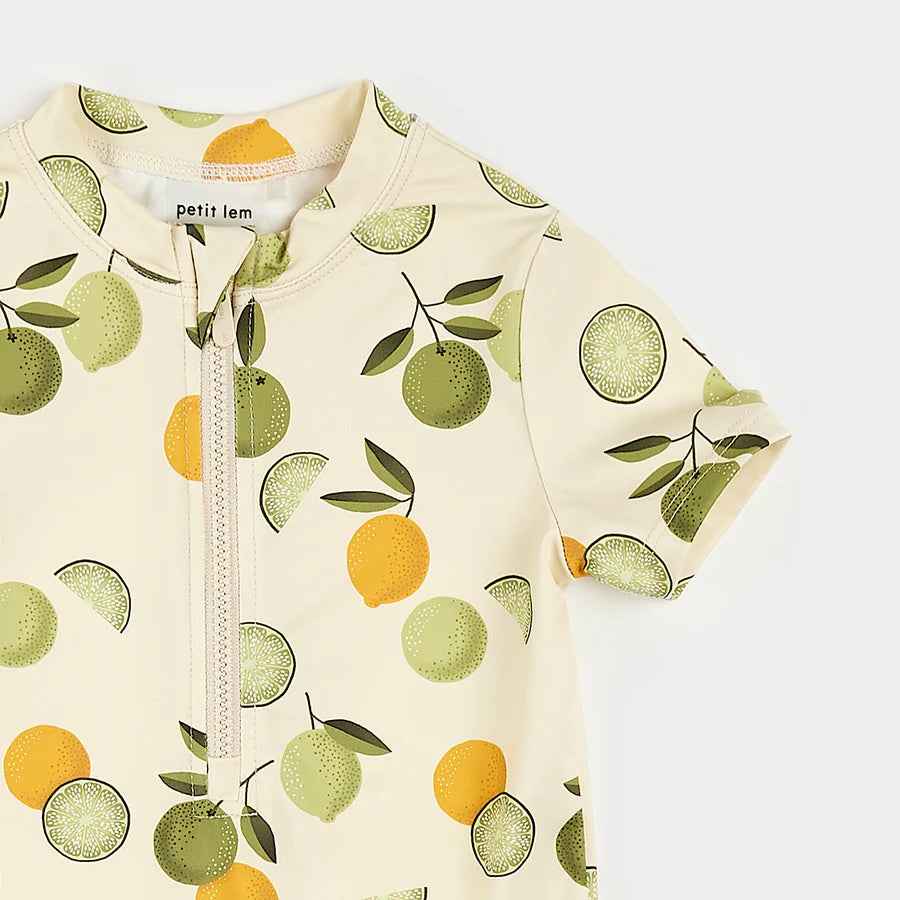 Citrus Print Swim Romper