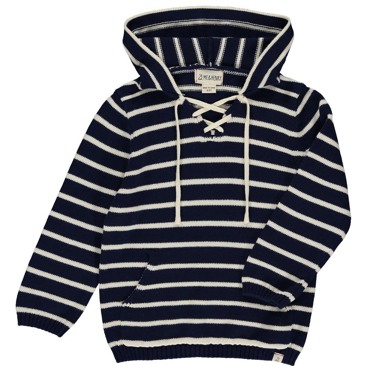 Navy Blue Stripe Hooded Sweater Austin Baby Boutique